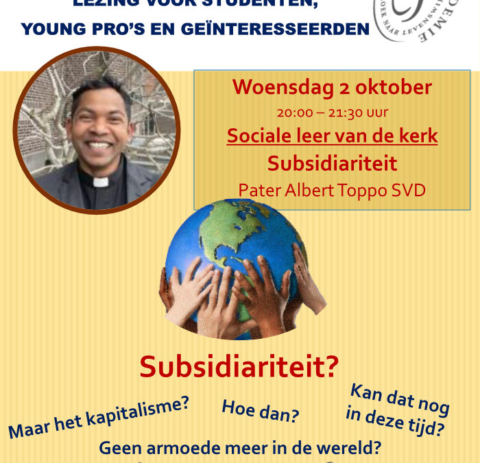 Lezing Sociale leer van de kerk – Subsidiariteit – woensdag 2 oktober